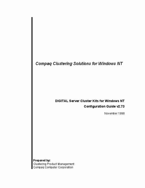Compaq Network Card DIGITAL Server Cluster Kits for Windows NT-page_pdf